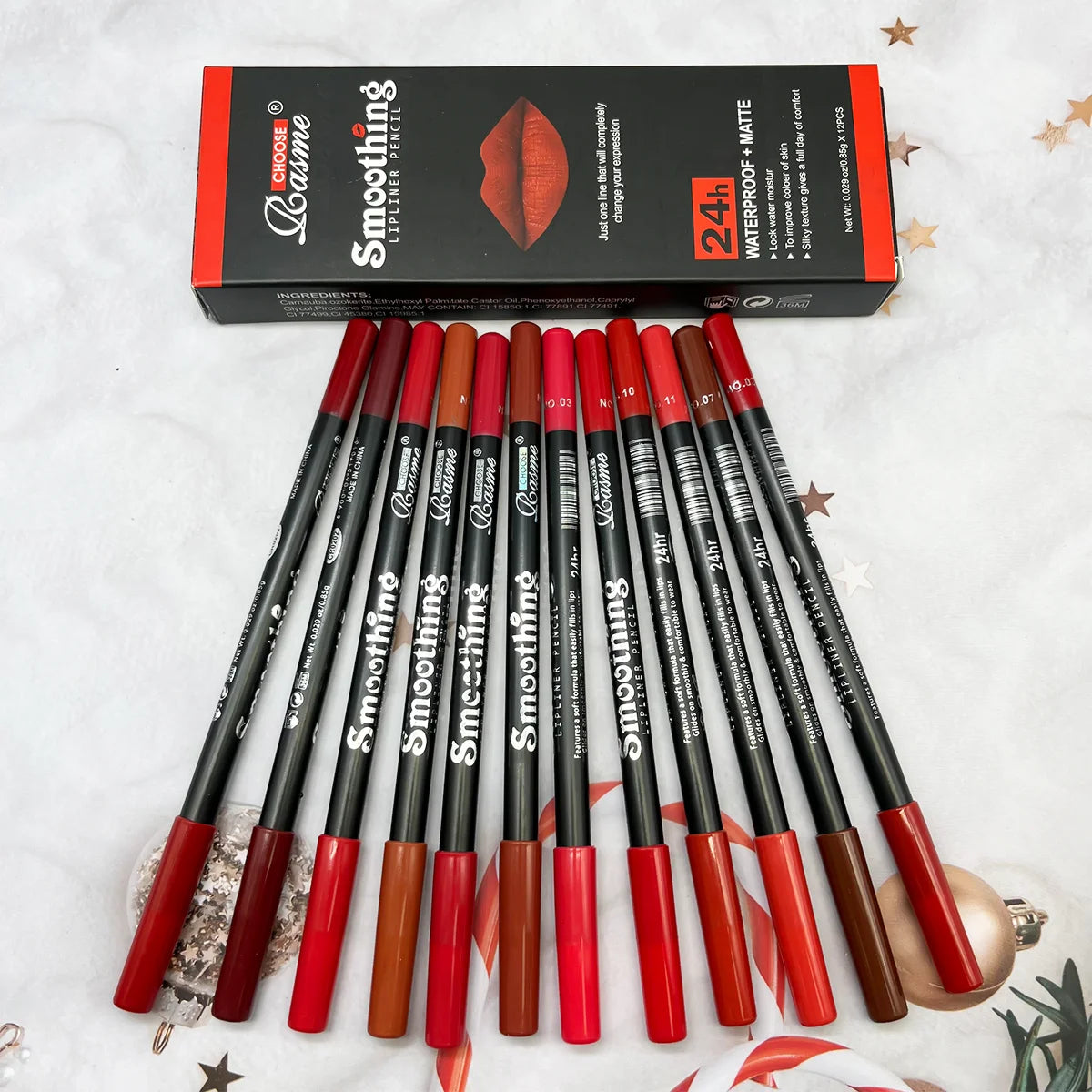 Ensemble de rouges à lèvres longue durée, 12 pièces, avec crayon professionnel et brillant à lèvres mat, cadeaux de saint-valentin pour femmes