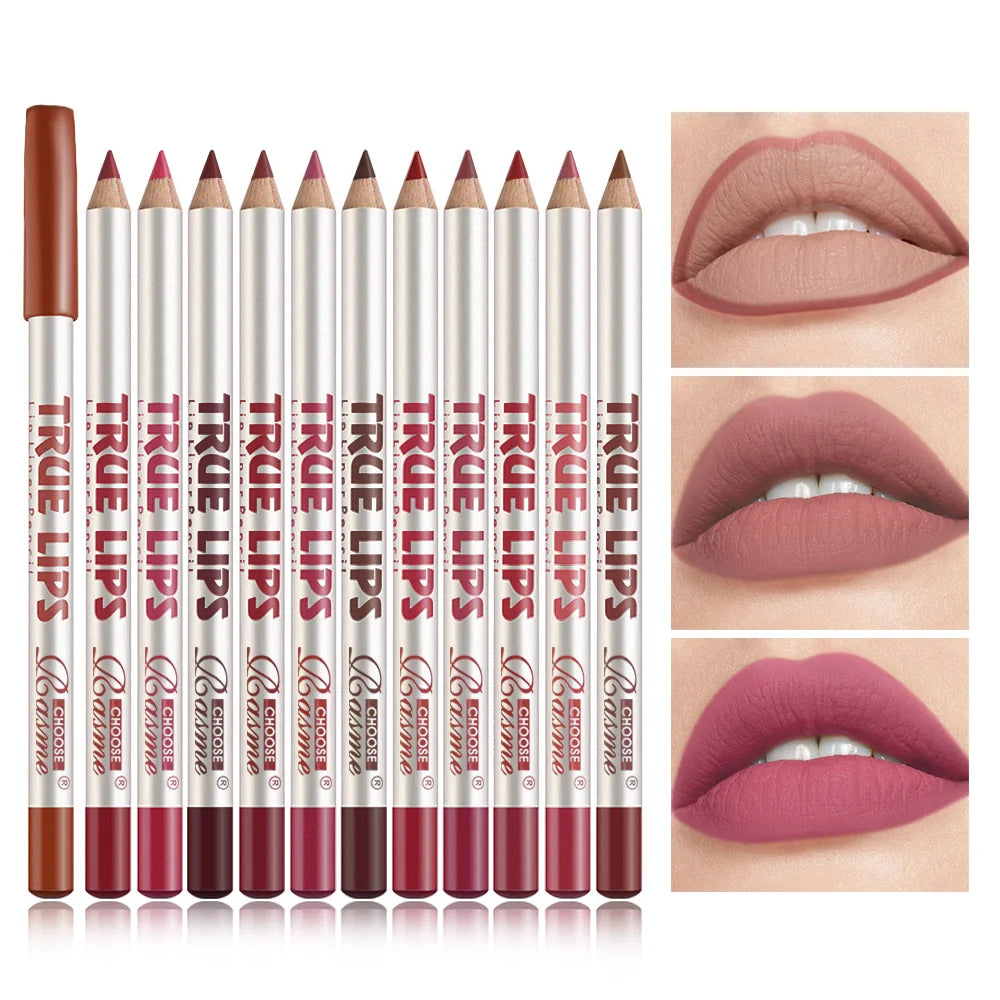 Ensemble de rouges à lèvres longue durée, 12 pièces, avec crayon professionnel et brillant à lèvres mat, cadeaux de saint-valentin pour femmes