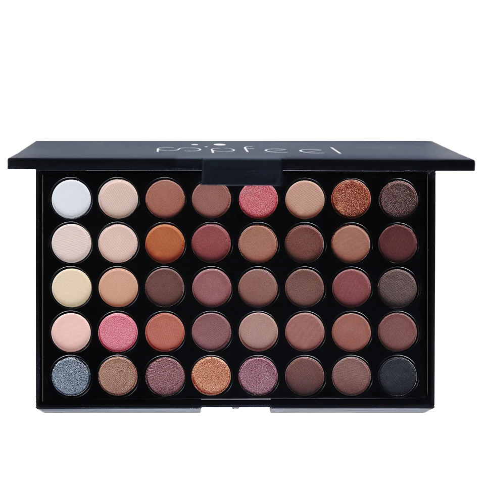 POPFEEL-Palette de fards à barrage 40 couleurs, longue durée, maquillage facile, brun, rose