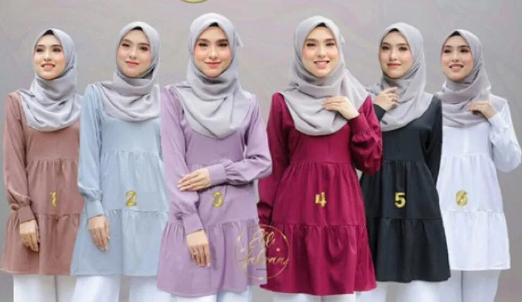 Islamische Bluse für muslimische Frauen, Langarm-Tops