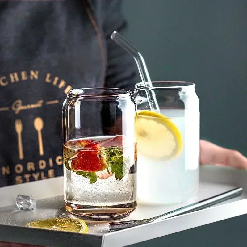 300 ml/550 ml Glasbecher mit Bambusdeckel für das Frühstück zu Hause