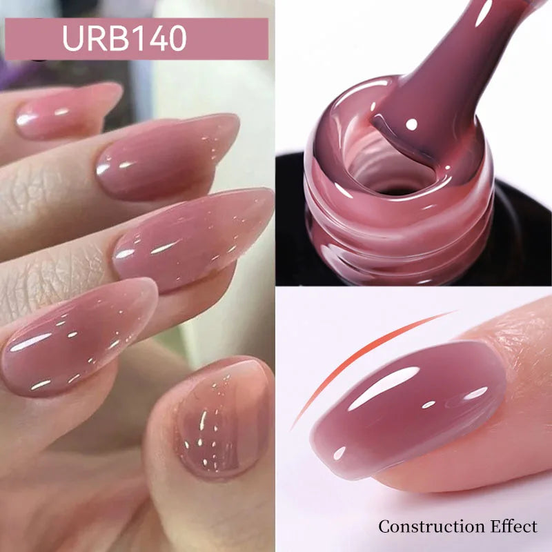 UR SUGAR-Gel de base en caoutchouc cristal nude, vernis à ongles UV LED, document naturel, semi-continu, trempage, 7ml