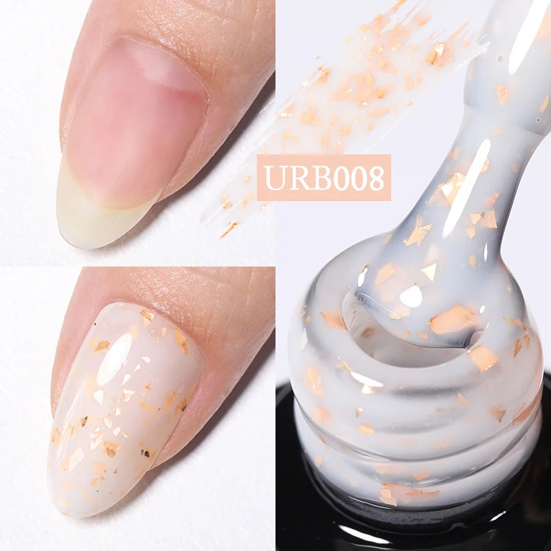 UR SUGAR-Gel de base en caoutchouc cristal nude, vernis à ongles UV LED, document naturel, semi-continu, trempage, 7ml