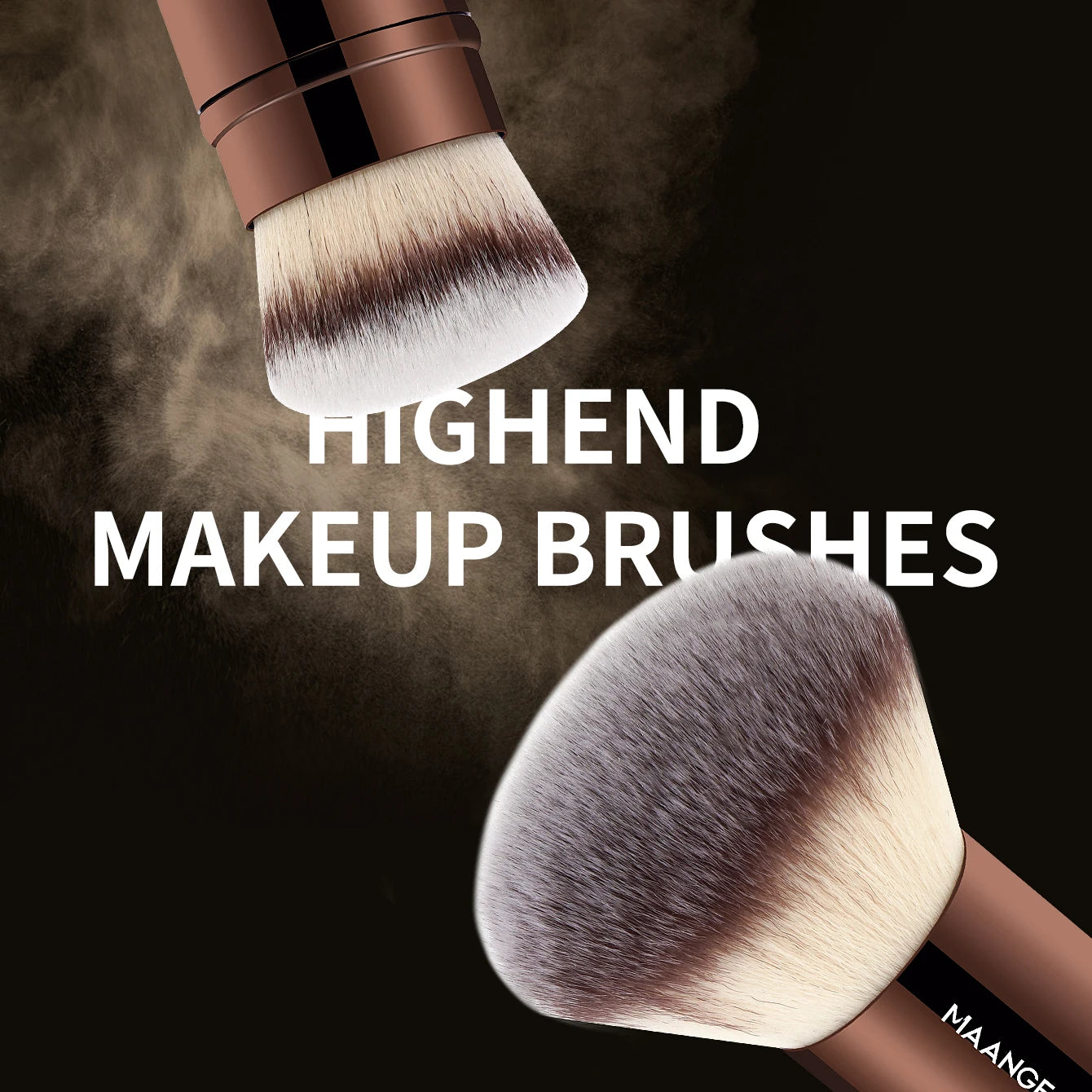 MAANGE-Pinceaux de maquillage à double tête, brosse pour fond de teint, poudre, correcteur, blush, bronzant, cheveux en fibre douce, outils de beauté cosmétiques