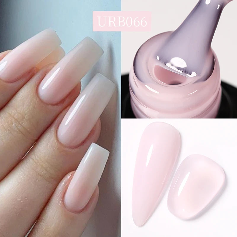 UR SUGAR-Gel de base en caoutchouc cristal nude, vernis à ongles UV LED, document naturel, semi-continu, trempage, 7ml