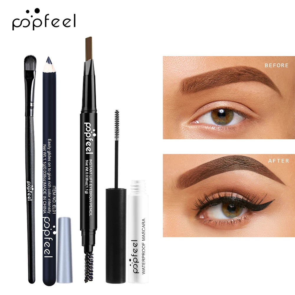 POPFEEL-Ensemble de maquillage pour les yeux, palette de fards à barrage, eye-liner, mascara, crayon pour les yeux, boîte à outils de maquillage, cadeaux pour femmes