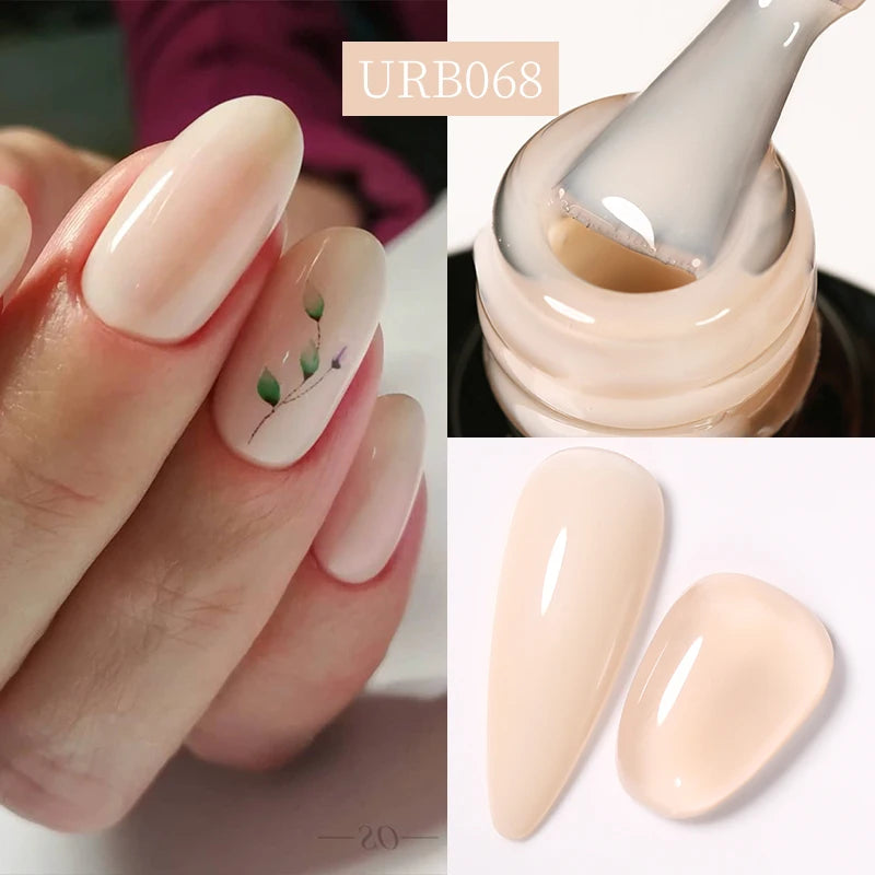 UR SUGAR-Gel de base en caoutchouc cristal nude, vernis à ongles UV LED, document naturel, semi-continu, trempage, 7ml