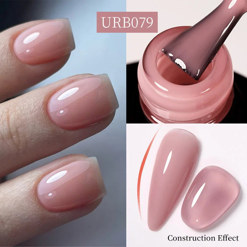 UR SUGAR-Gel de base en caoutchouc cristal nude, vernis à ongles UV LED, document naturel, semi-continu, trempage, 7ml