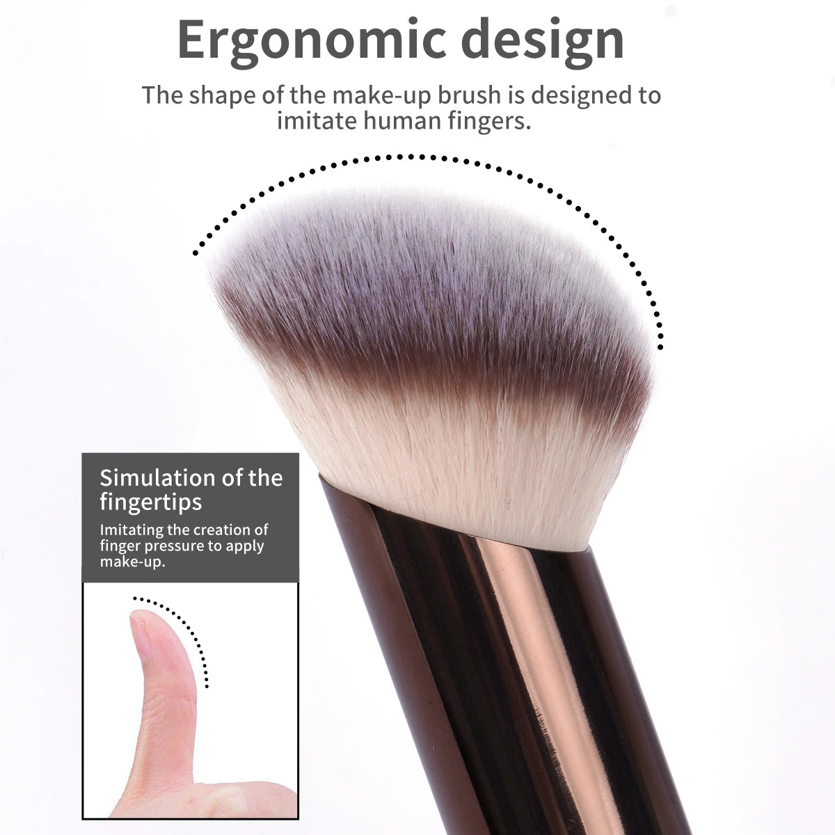 MAANGE-Pinceaux de maquillage à double tête, brosse pour fond de teint, poudre, correcteur, blush, bronzant, cheveux en fibre douce, outils de beauté cosmétiques
