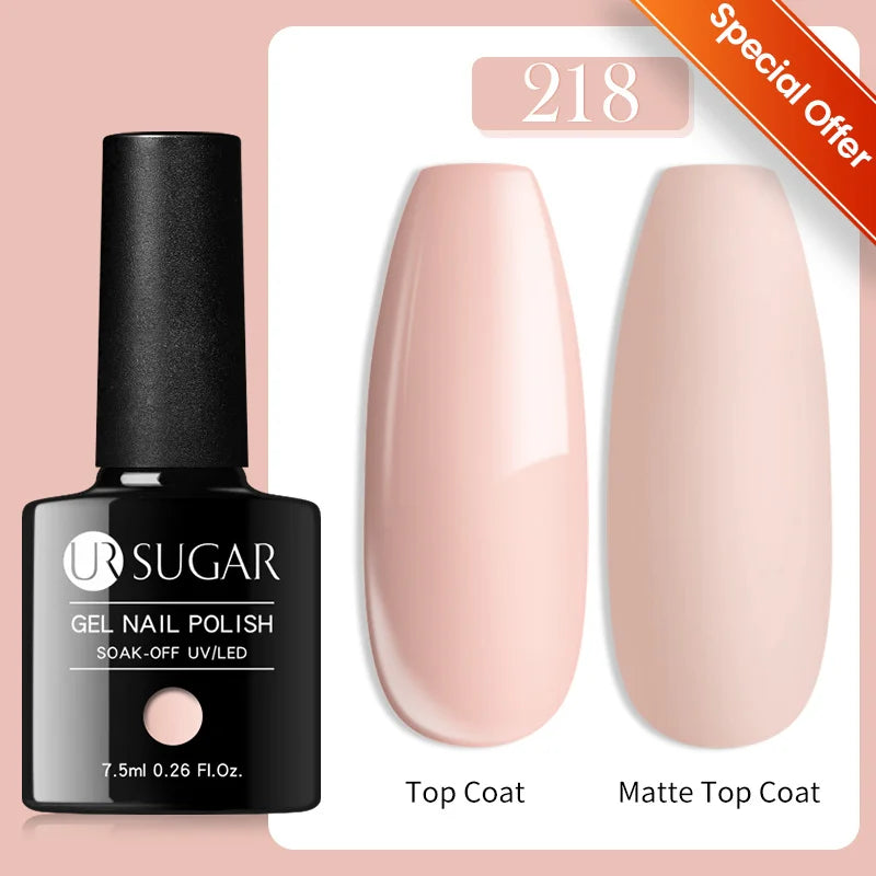 UR SUGAR-Gel de base en caoutchouc cristal nude, vernis à ongles UV LED, document naturel, semi-continu, trempage, 7ml