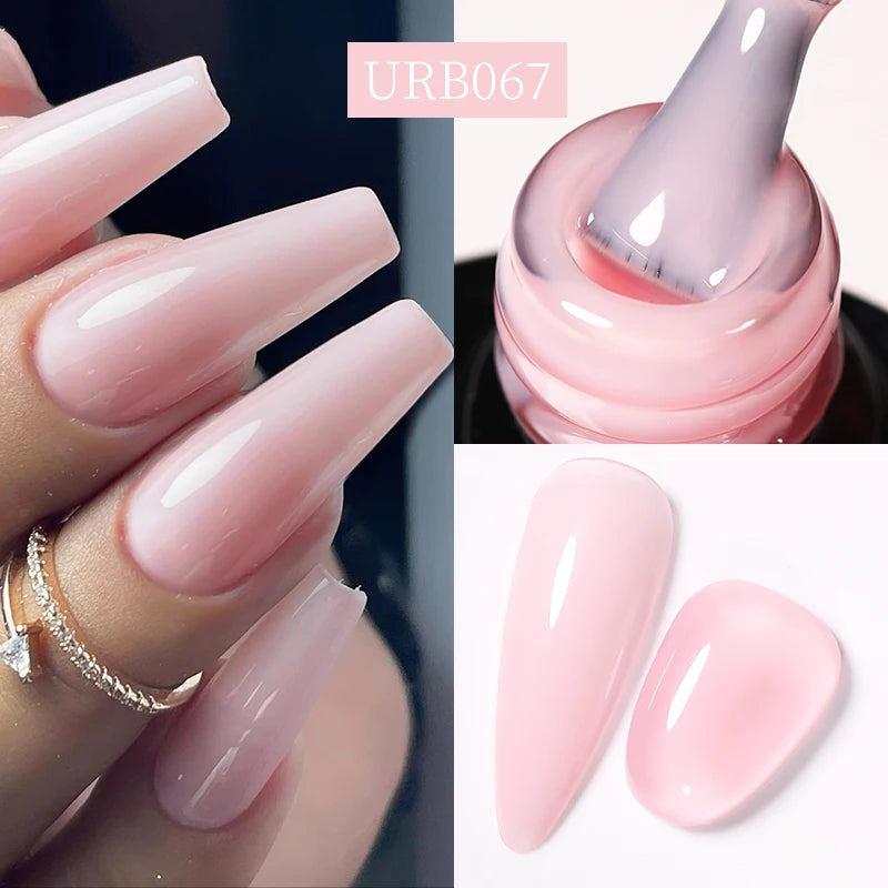 UR SUGAR-Gel de base en caoutchouc cristal nude, vernis à ongles UV LED, document naturel, semi-continu, trempage, 7ml