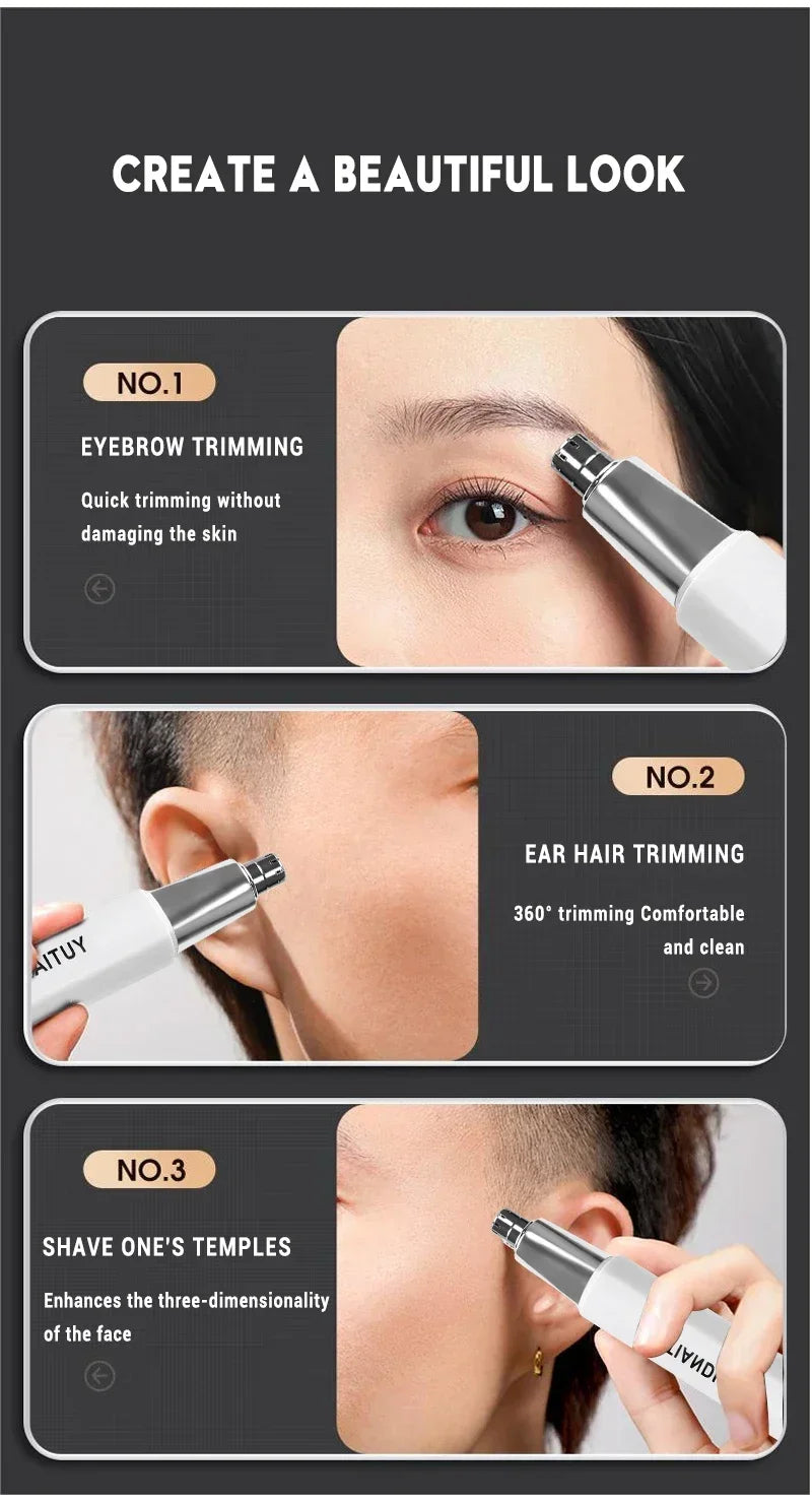 Tondeuse électrique Portable 2 en 1 pour hommes, tondeuse pour oreilles et nez, professionnelle, indolore, Portable, 2024