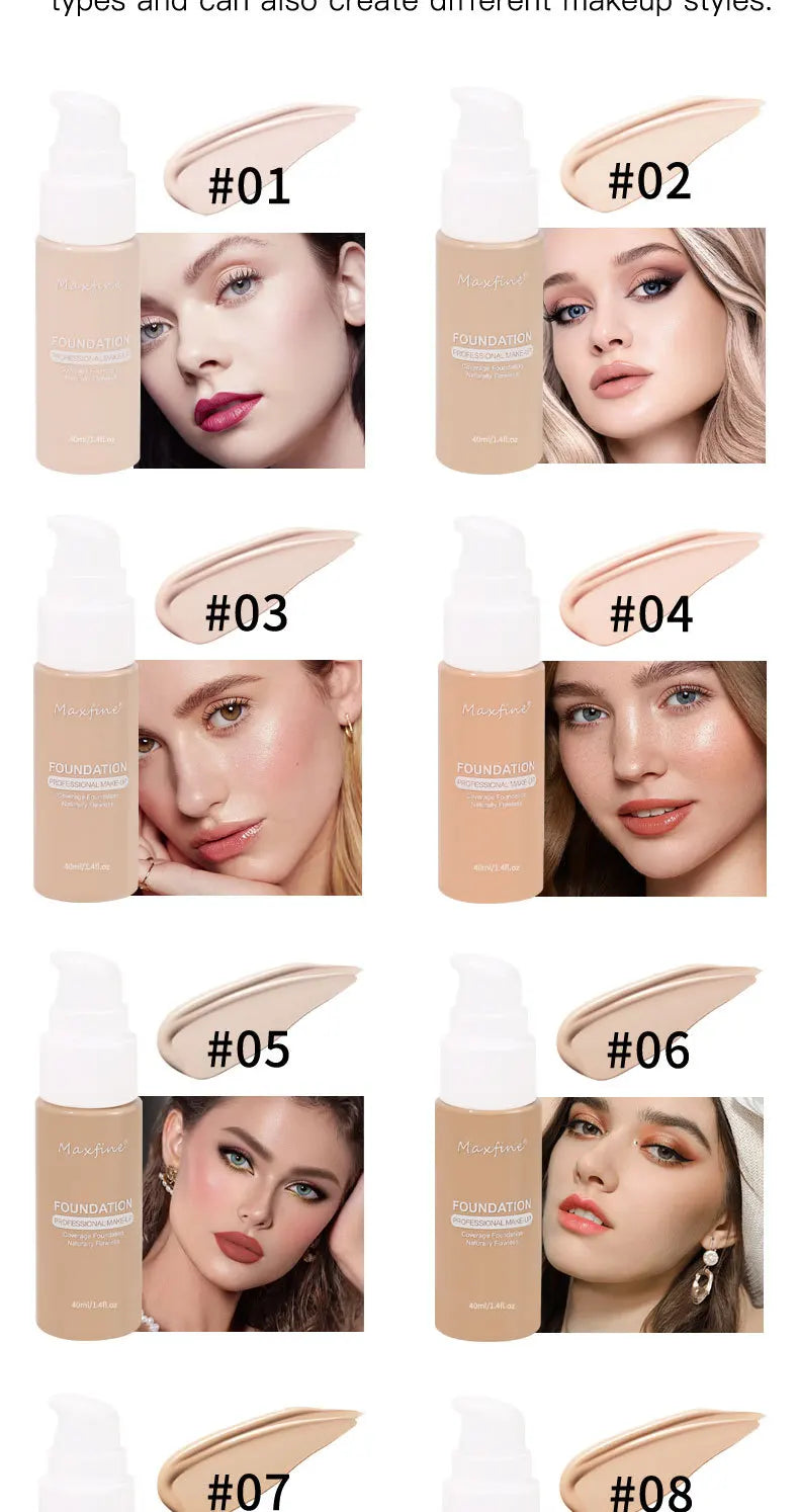 Fond de teint liquide résistant à la sueur, correcteur efficace, maquillage imperméable, cosmétiques professionnels