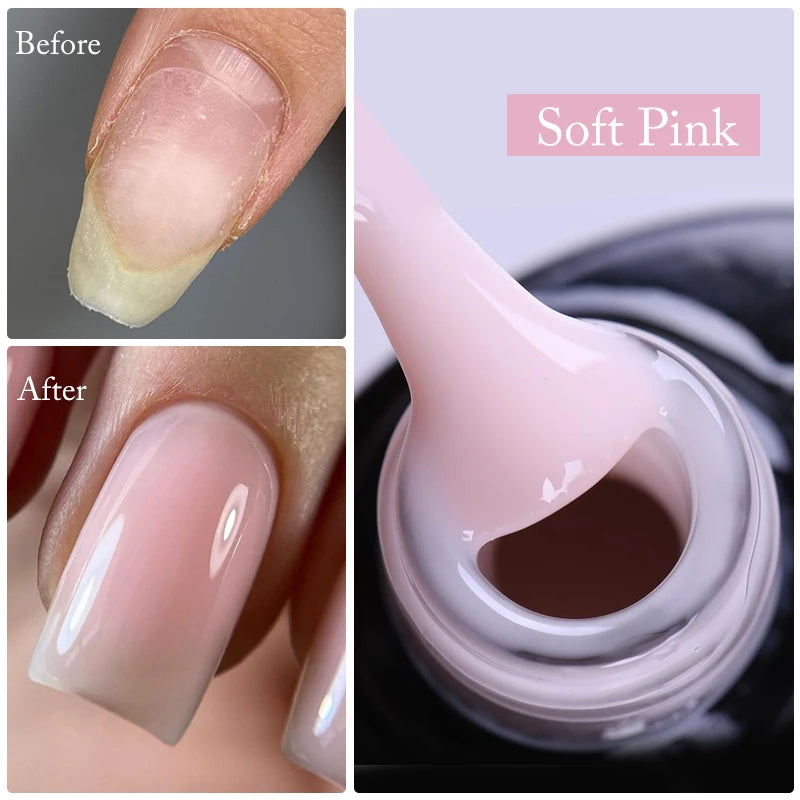 UR SUGAR-Gel de base en caoutchouc cristal nude, vernis à ongles UV LED, document naturel, semi-continu, trempage, 7ml