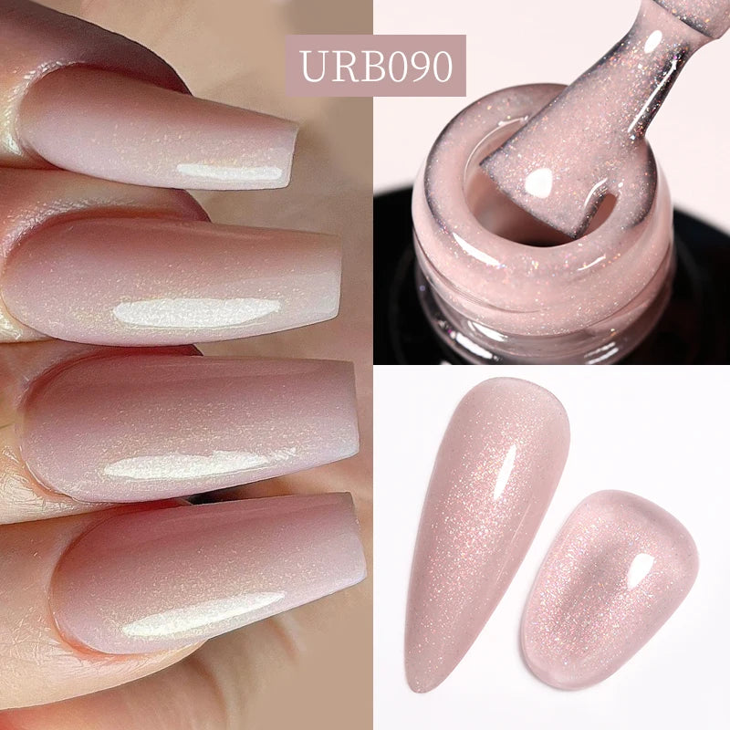 UR SUGAR-Gel de base en caoutchouc cristal nude, vernis à ongles UV LED, document naturel, semi-continu, trempage, 7ml
