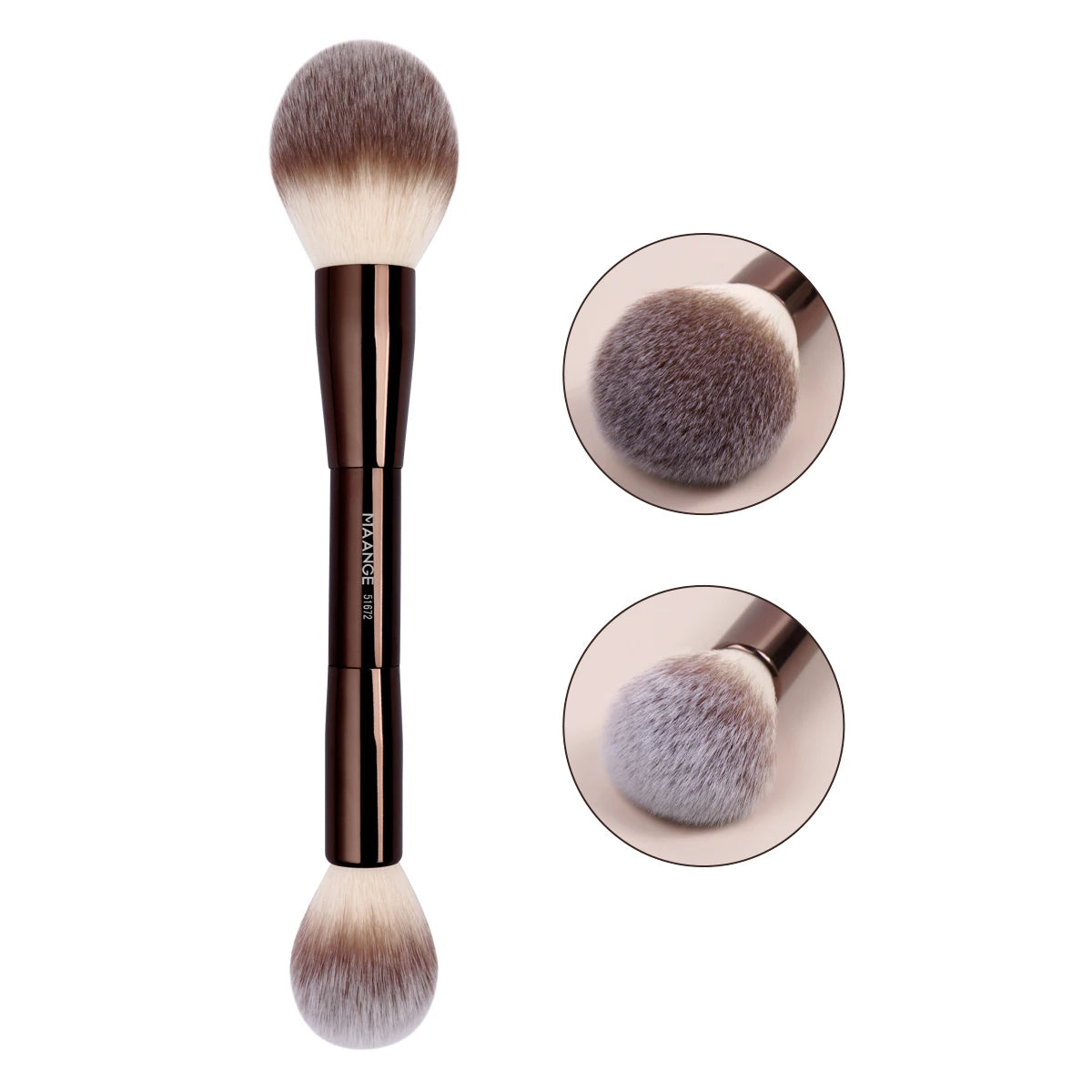 MAANGE-Pinceaux de maquillage à double tête, brosse pour fond de teint, poudre, correcteur, blush, bronzant, cheveux en fibre douce, outils de beauté cosmétiques