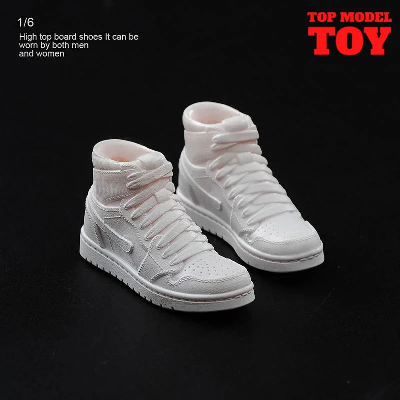 1/6 Scale White Sneakers Cricket Shoes Model Fit 12'' Male Female Soldier Removable Feet Action Figure Body Dolls