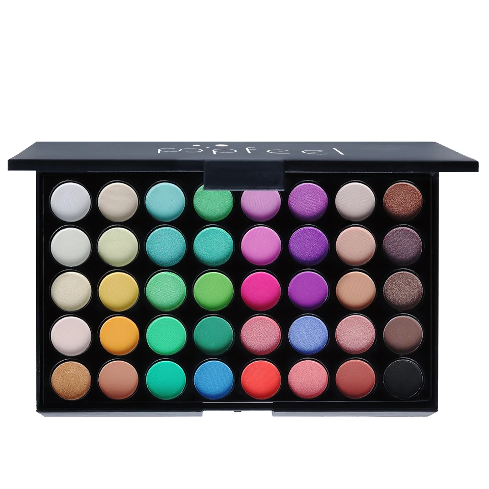 POPFEEL-Palette de fards à barrage 40 couleurs, longue durée, maquillage facile, brun, rose