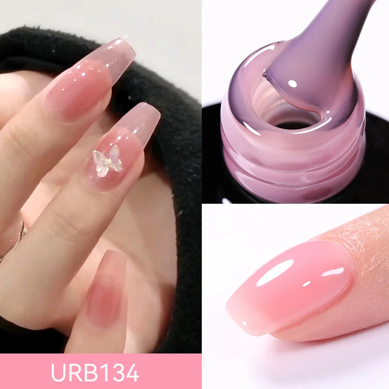 UR SUGAR-Gel de base en caoutchouc cristal nude, vernis à ongles UV LED, document naturel, semi-continu, trempage, 7ml