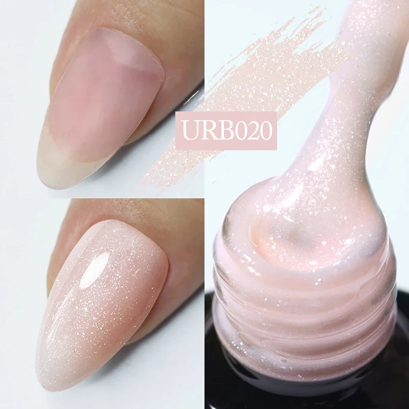 UR SUGAR-Gel de base en caoutchouc cristal nude, vernis à ongles UV LED, document naturel, semi-continu, trempage, 7ml