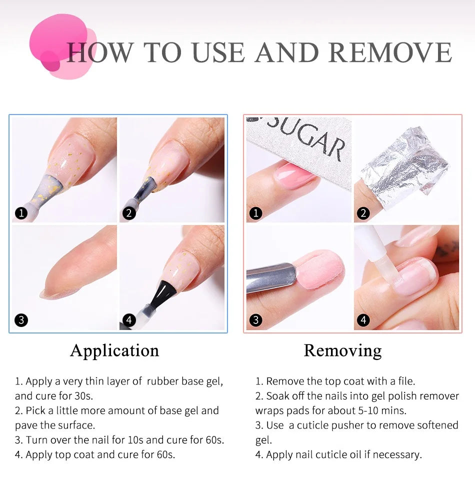 UR SUGAR-Gel de base en caoutchouc cristal nude, vernis à ongles UV LED, document naturel, semi-continu, trempage, 7ml