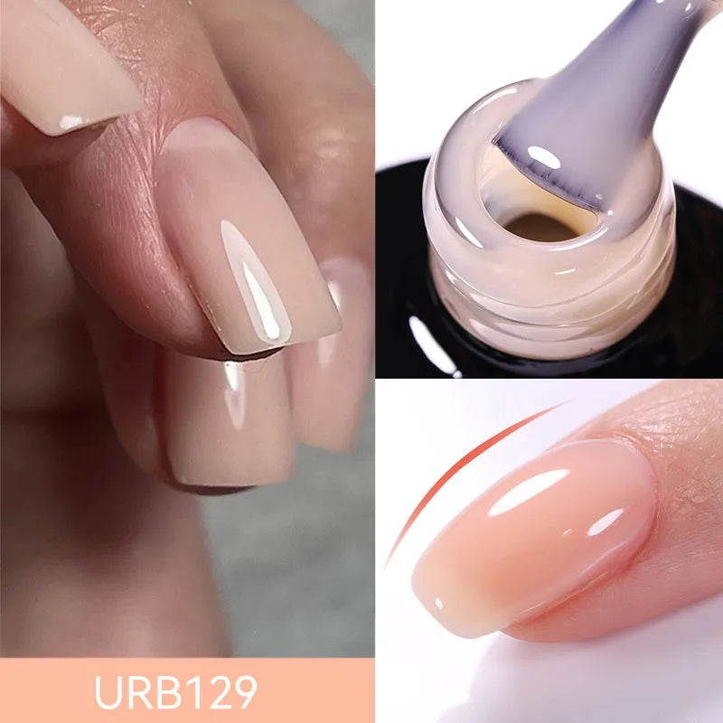 UR SUGAR-Gel de base en caoutchouc cristal nude, vernis à ongles UV LED, document naturel, semi-continu, trempage, 7ml