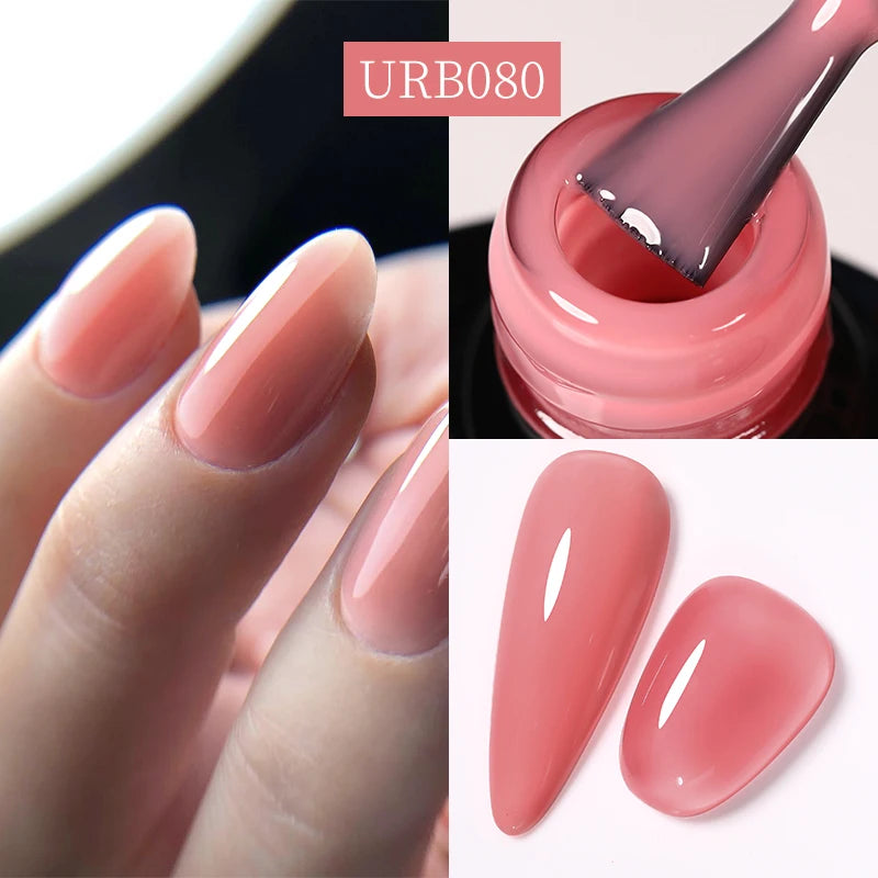 UR SUGAR-Gel de base en caoutchouc cristal nude, vernis à ongles UV LED, document naturel, semi-continu, trempage, 7ml
