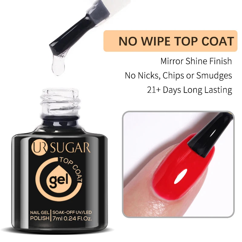 UR SUGAR-Gel de base en caoutchouc cristal nude, vernis à ongles UV LED, document naturel, semi-continu, trempage, 7ml
