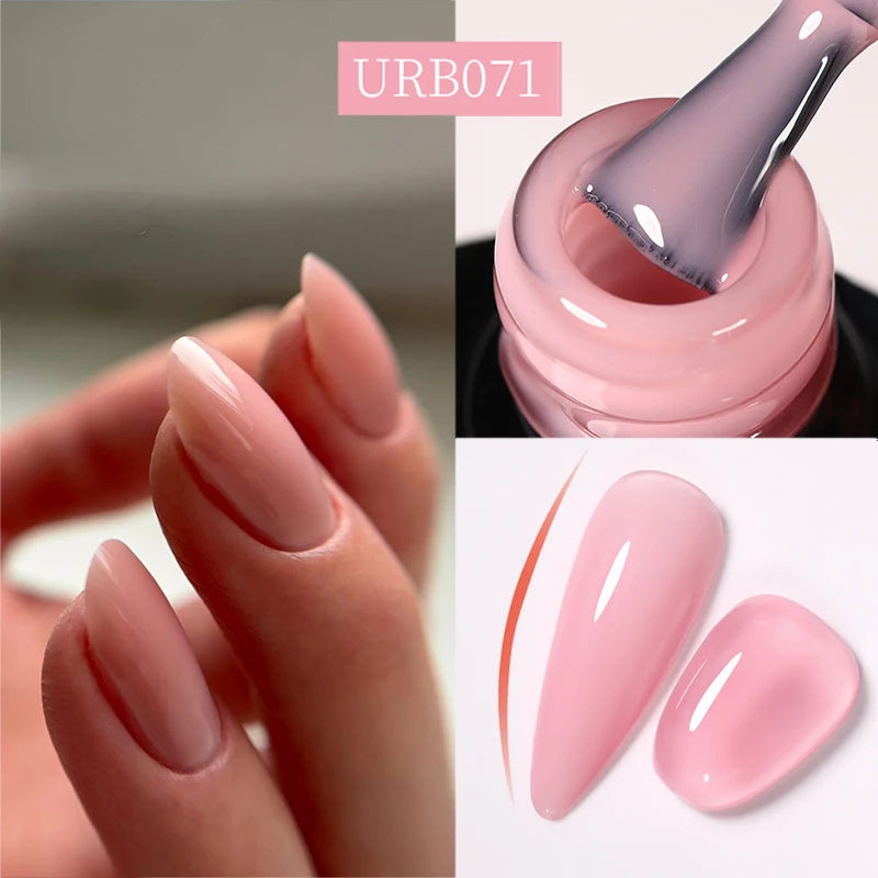 UR SUGAR-Gel de base en caoutchouc cristal nude, vernis à ongles UV LED, document naturel, semi-continu, trempage, 7ml