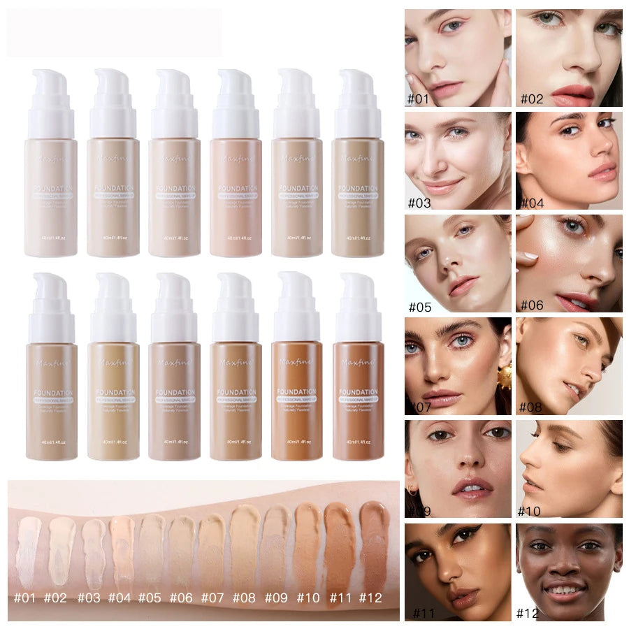 Fond de teint liquide résistant à la sueur, correcteur efficace, maquillage imperméable, cosmétiques professionnels