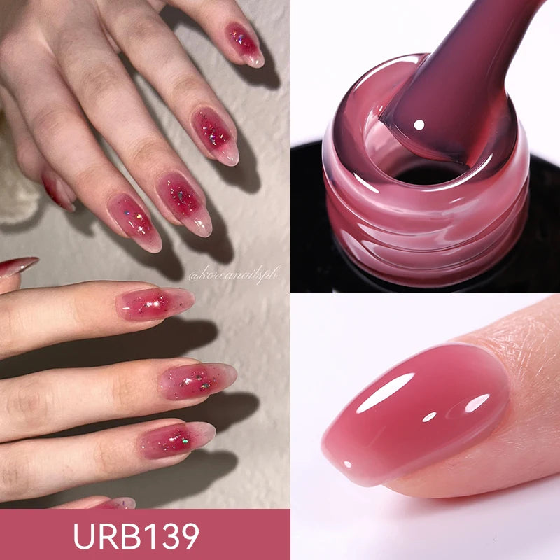 UR SUGAR-Gel de base en caoutchouc cristal nude, vernis à ongles UV LED, document naturel, semi-continu, trempage, 7ml