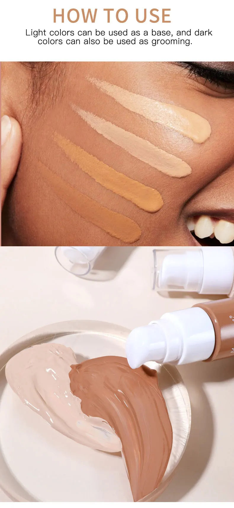 Fond de teint liquide résistant à la sueur, correcteur efficace, maquillage imperméable, cosmétiques professionnels