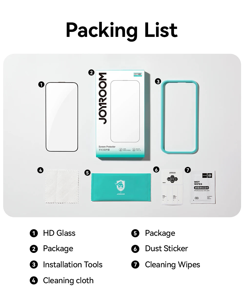 Pomerroom-Protecteur d'écran en verre HD, Plein écran, Protection en verre du Guatemala pour iPhone, 16, 15, 14, 13, 12, 11 Pro Max, 1 PC, 2 PC, 3PC
