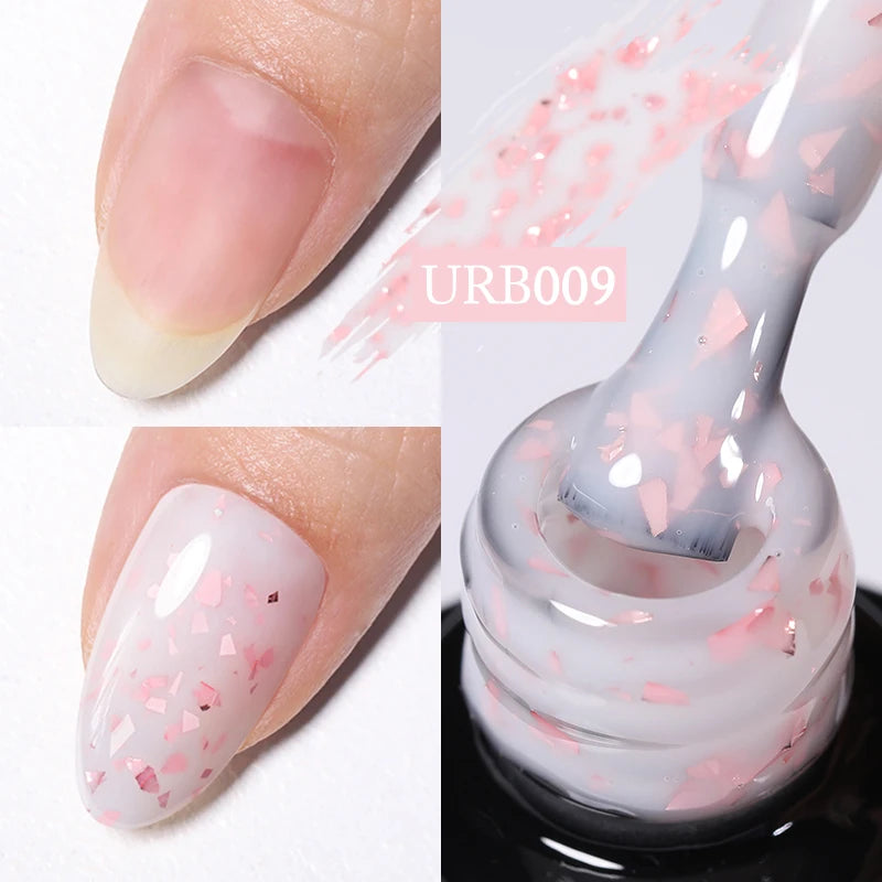 UR SUGAR-Gel de base en caoutchouc cristal nude, vernis à ongles UV LED, document naturel, semi-continu, trempage, 7ml