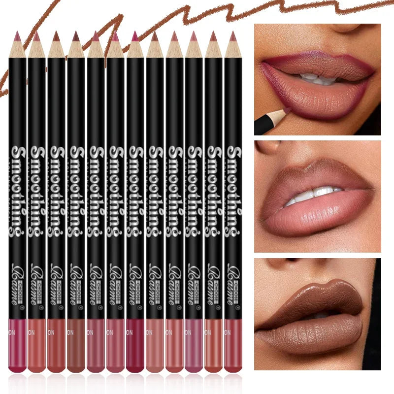 Ensemble de rouges à lèvres longue durée, 12 pièces, avec crayon professionnel et brillant à lèvres mat, cadeaux de saint-valentin pour femmes