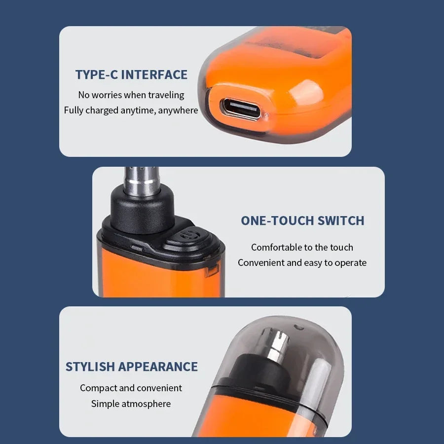 Tondeuse électrique Portable 2 en 1 pour hommes, tondeuse pour oreilles et nez, professionnelle, indolore, Portable, 2024