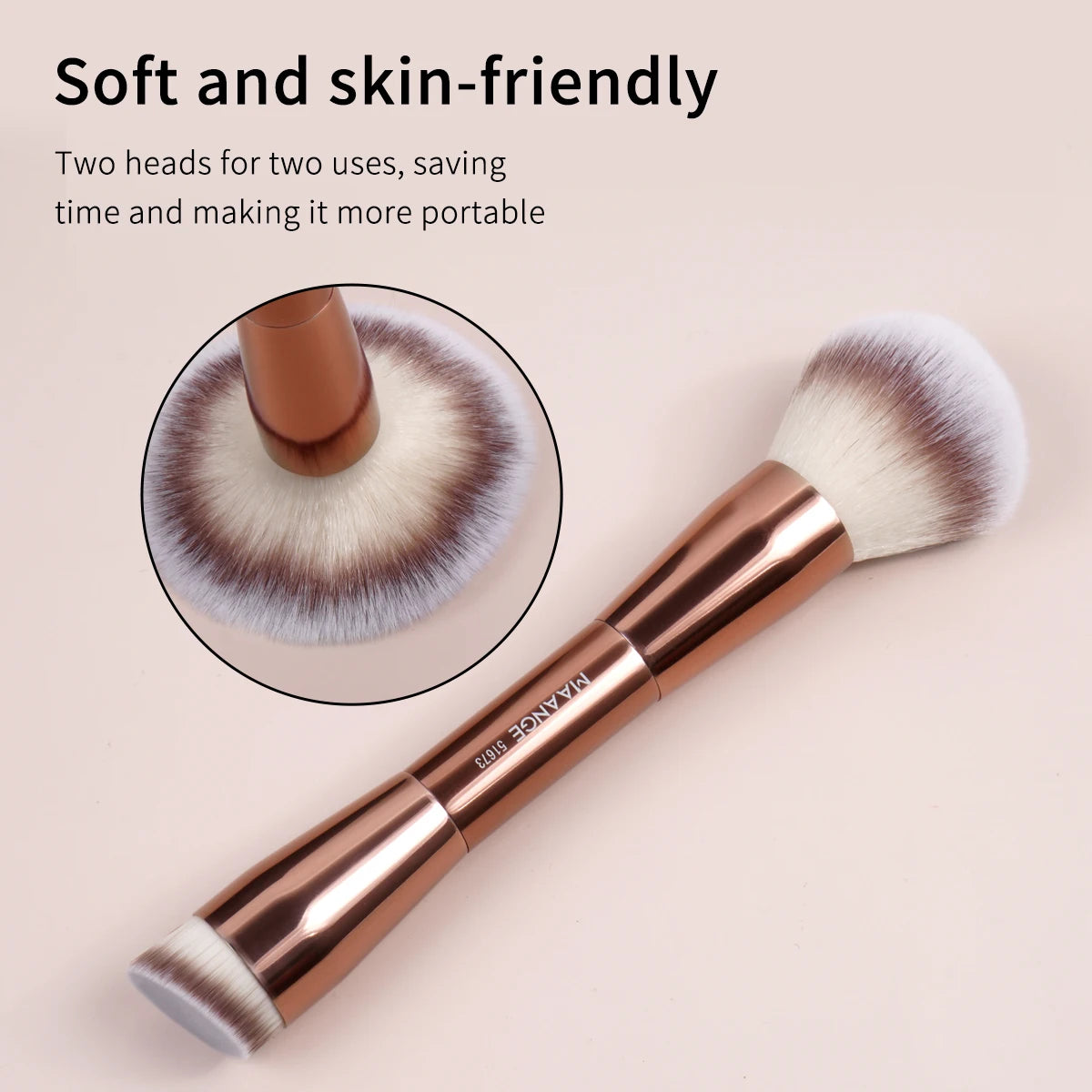 MAANGE-Pinceaux de maquillage à double tête, brosse pour fond de teint, poudre, correcteur, blush, bronzant, cheveux en fibre douce, outils de beauté cosmétiques
