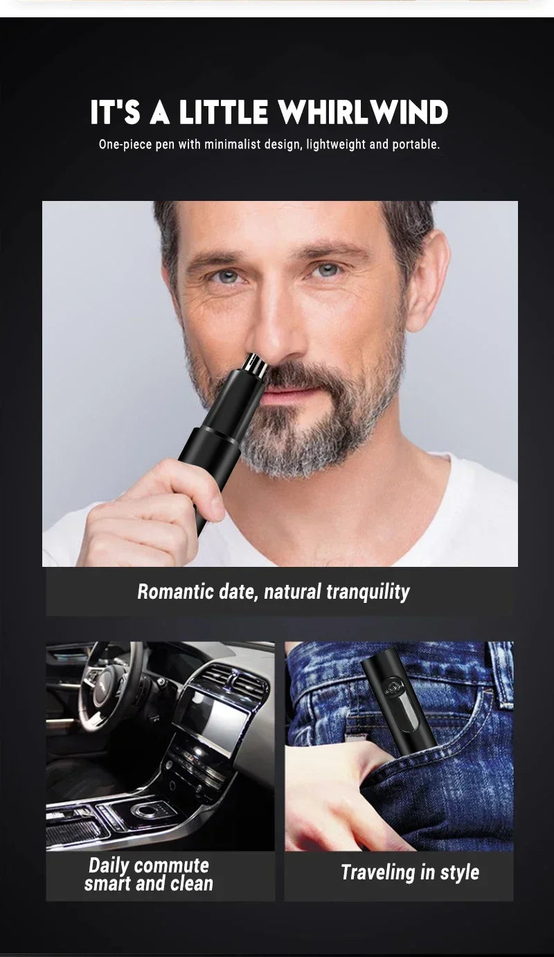 Tondeuse électrique Portable 2 en 1 pour hommes, tondeuse pour oreilles et nez, professionnelle, indolore, Portable, 2024