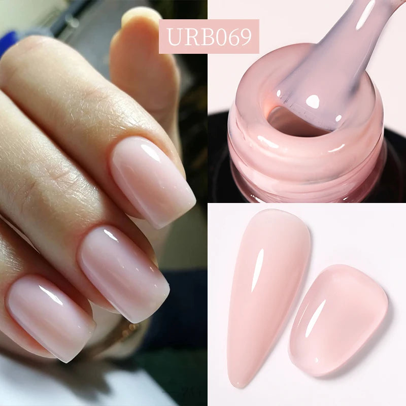 UR SUGAR-Gel de base en caoutchouc cristal nude, vernis à ongles UV LED, document naturel, semi-continu, trempage, 7ml