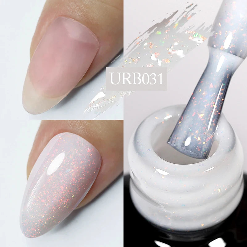 UR SUGAR-Gel de base en caoutchouc cristal nude, vernis à ongles UV LED, document naturel, semi-continu, trempage, 7ml