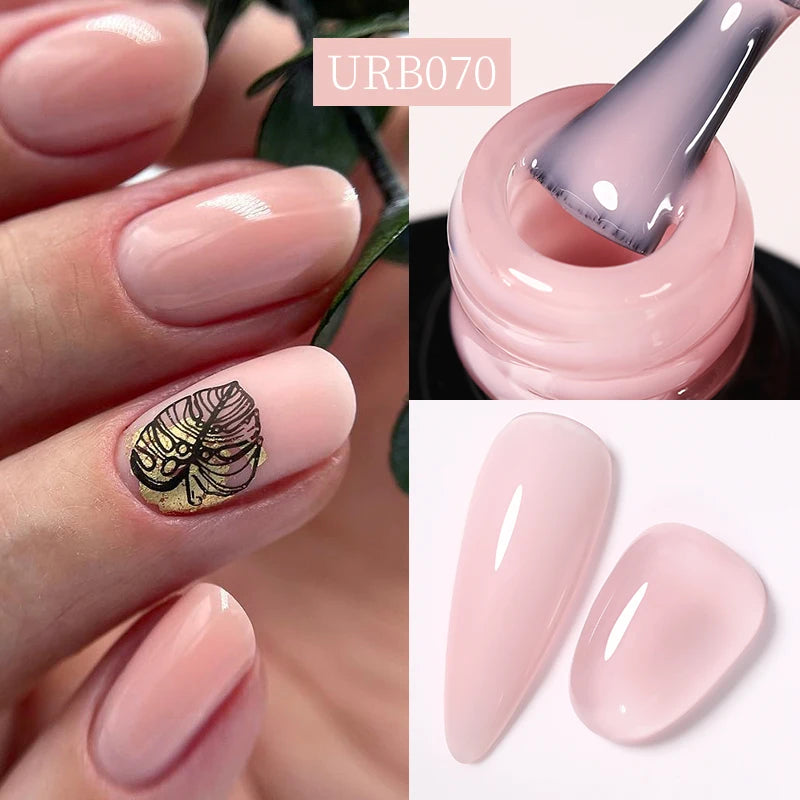 UR SUGAR-Gel de base en caoutchouc cristal nude, vernis à ongles UV LED, document naturel, semi-continu, trempage, 7ml