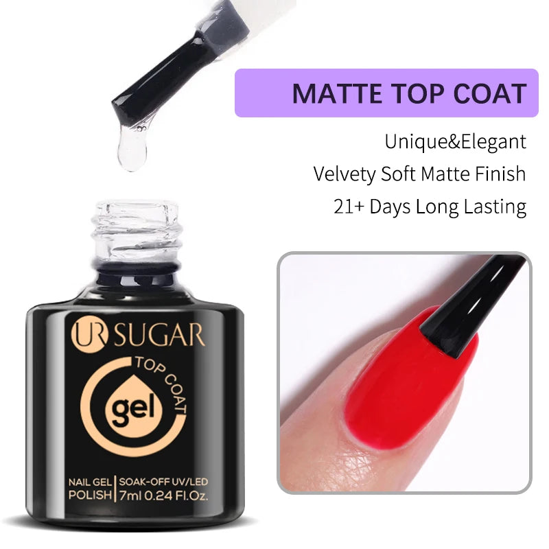 UR SUGAR-Gel de base en caoutchouc cristal nude, vernis à ongles UV LED, document naturel, semi-continu, trempage, 7ml