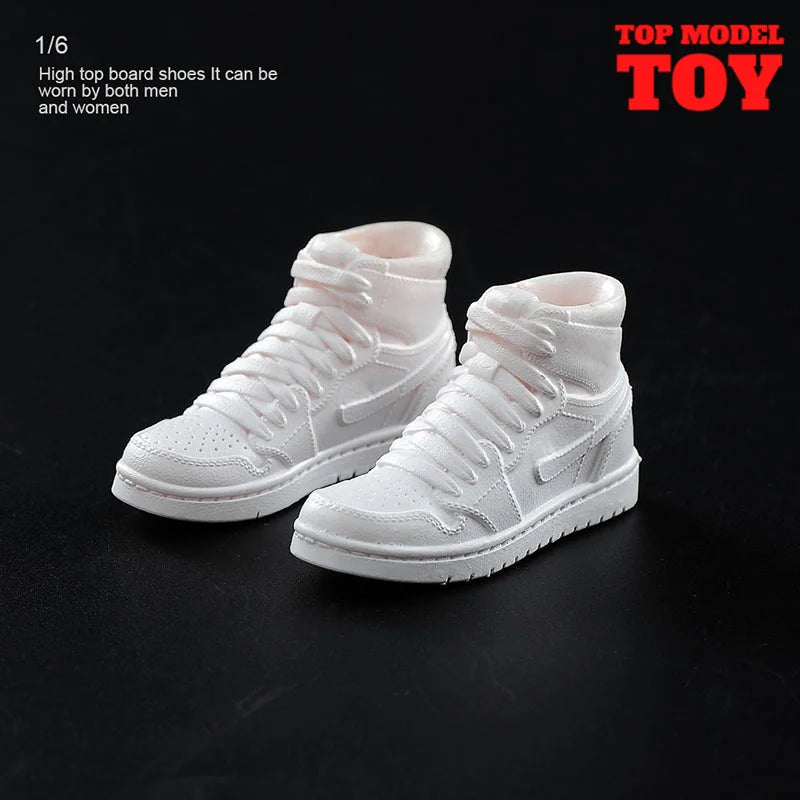 1/6 Scale White Sneakers Cricket Shoes Model Fit 12'' Male Female Soldier Removable Feet Action Figure Body Dolls