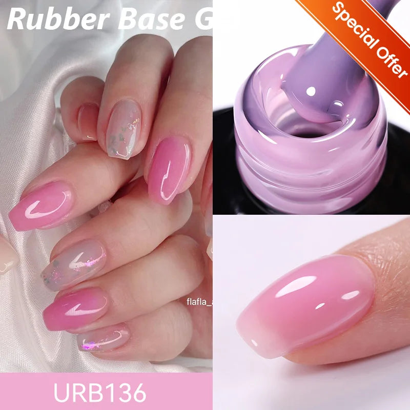 UR SUGAR-Gel de base en caoutchouc cristal nude, vernis à ongles UV LED, document naturel, semi-continu, trempage, 7ml