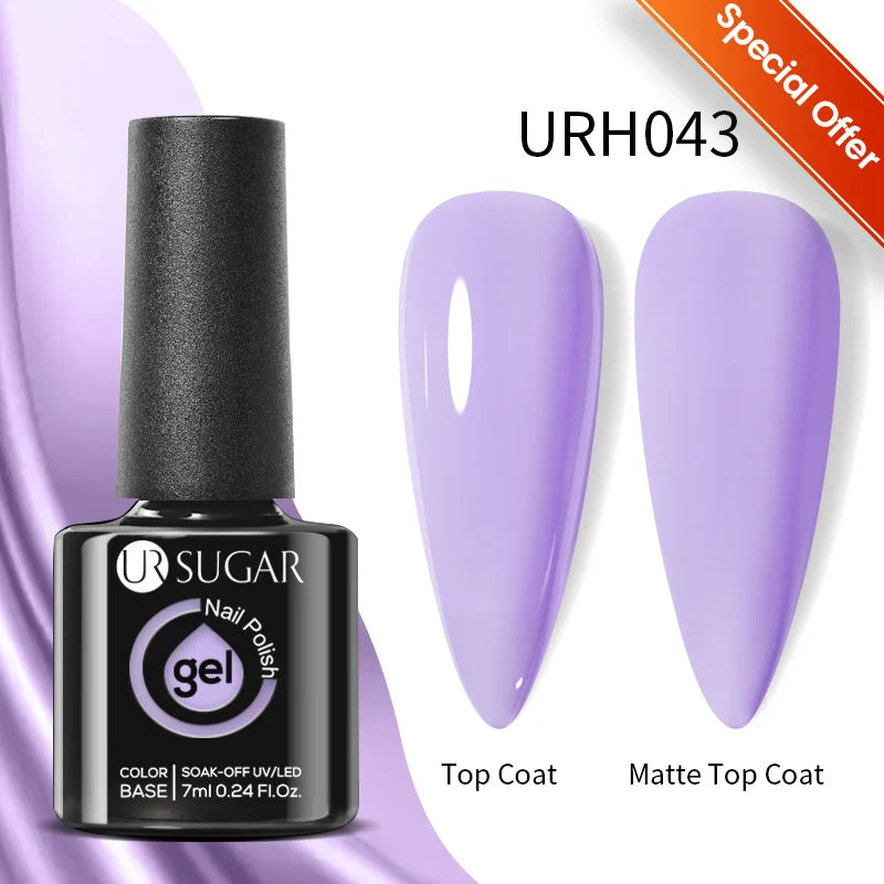 UR SUGAR-Gel de base en caoutchouc cristal nude, vernis à ongles UV LED, document naturel, semi-continu, trempage, 7ml