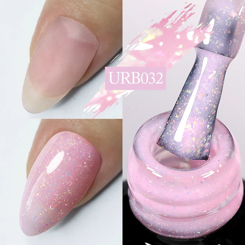 UR SUGAR-Gel de base en caoutchouc cristal nude, vernis à ongles UV LED, document naturel, semi-continu, trempage, 7ml