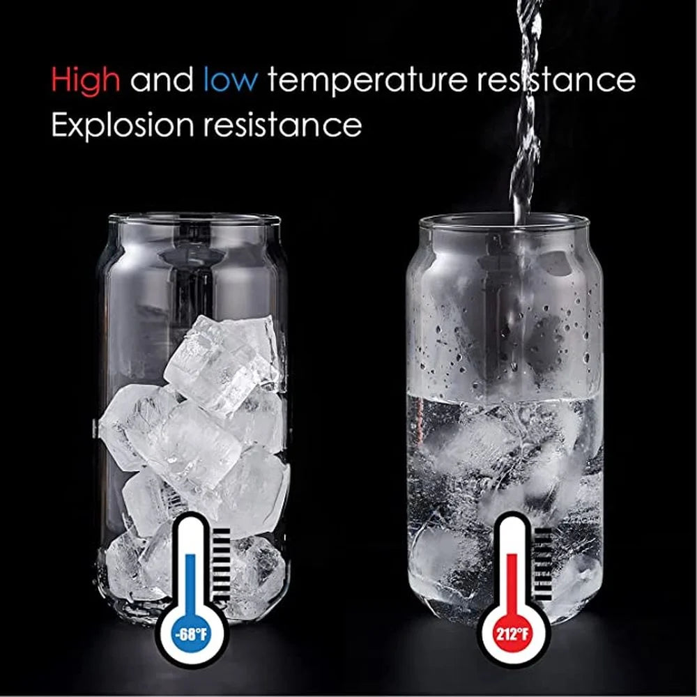 550 ml/400 ml transparenter Glasbecher mit Deckel und Strohhalm-Frühstücksbecher