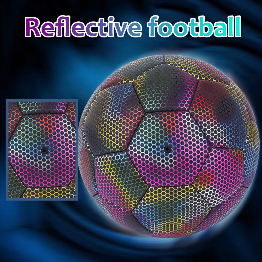 Reflektierender Fußball, leuchtende Nacht, leuchtende Fußbälle, für Erwachsene, Kinder, Trainingswettbewerb, Fußball, Studententraining, Fußball