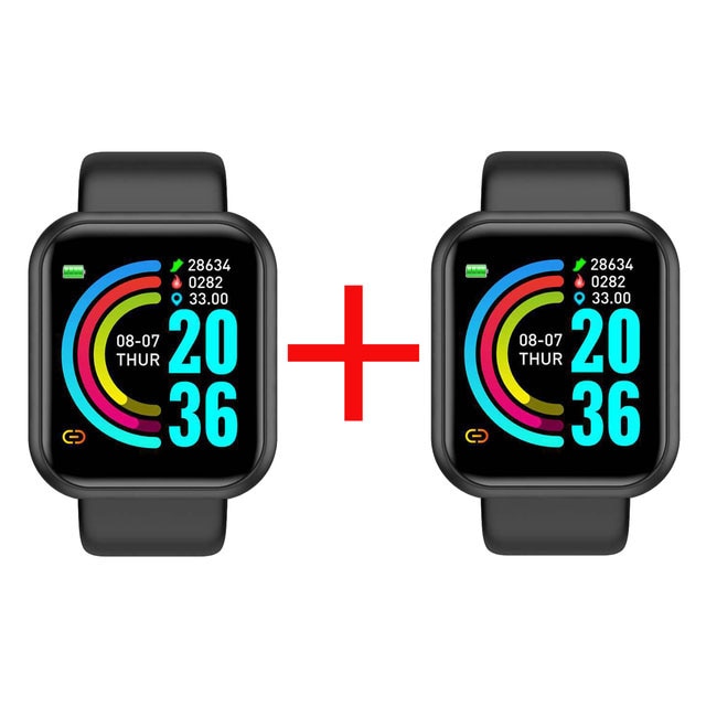 Vernetzte Uhr für Herren, 2er-Set wasserdichte Teile für Android und IOS