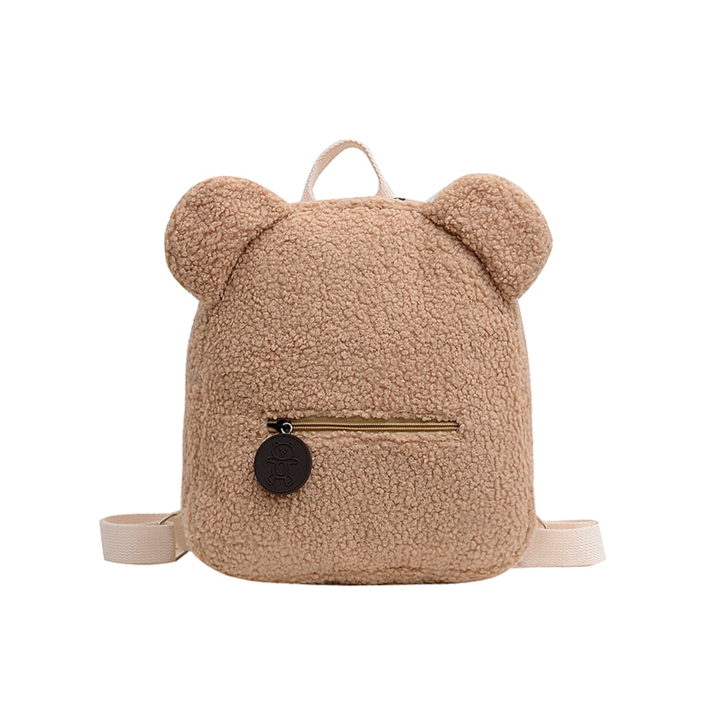 Tragbare Kinder Reisen Einkaufen Rucksäcke Casual Herbst Winter Lamm Fleece frauen Bagpack Niedlichen Bären Geformt Schulter Rucksack